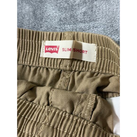NWT Levi’s Slim Fit Short Size XL 13-15 10” Inseam Khaki Pockets Elastic Tie Boy - Picture 4 of 7